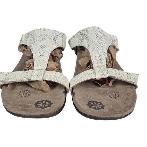 Vionic Orthaheel Molly Snakeskin White Slide Strappy Sandals Womens Size 9 - Picture 2 of 6